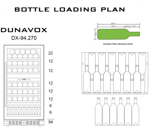 Винный шкаф Dunavox DX-94.270DBK