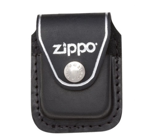 Чехол Zippo для зажигалки из натуральной кожи с клипом, черный, 57х30x75 мм