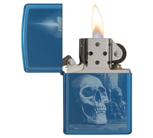 Зажигалка ZIPPO Classic с покрытием High Polish Blue, латунь/сталь, голубая, глянцевая, 36x12x56 мм