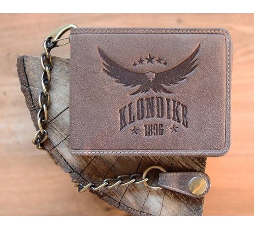 Бумажник KLONDIKE «Harry Eagle», натуральная кожа в коричневом цвете, 12,5 х 10 см