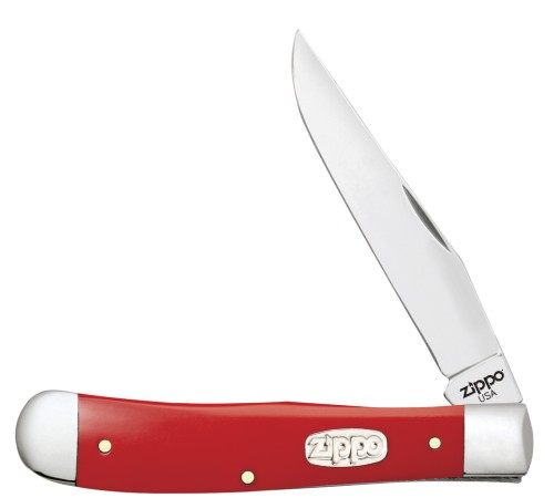 Нож перочинный ZIPPO Red Synthetic Smooth Trapper, 105 мм, красный + ЗАЖИГАЛКА ZIPPO 207