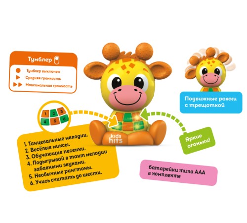 Интерактивная игрушка Kids Hits Кроха Забавный жирафик