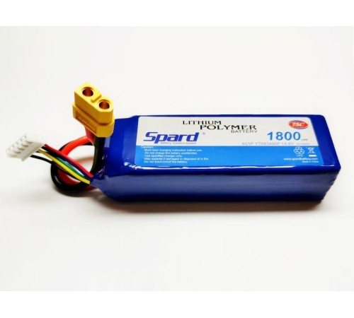 Аккумулятор Li-Po Spard 1800mAh, 14,8V, 75C, XT60