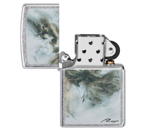 Зажигалка ZIPPO Luis Royo с покрытием Street Chrome, латунь/сталь, серебристая, 38x13x57 мм
