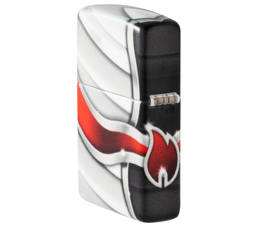 Зажигалка Zippo Flame Design с покрытием White Matte, латунь/сталь, белая, матовая, 38x13x57 мм