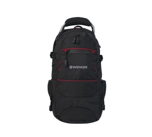 Рюкзак WENGER, чёрный/красный, полиэстер 1200D PU, 23х18х47 см, 22 л