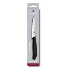 Набор из 6 ножей для стейков VICTORINOX SwissClassic, 11 см, волнистая заточка, чёрная рукоять