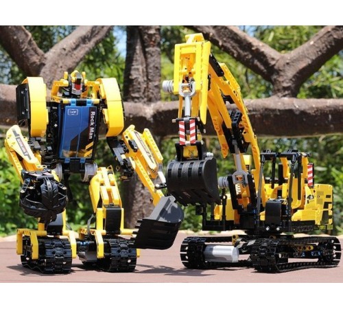 Радиоуправляемый конструктор CADA 2 в 1 экскаватор ROCK MAN (930 деталей)
