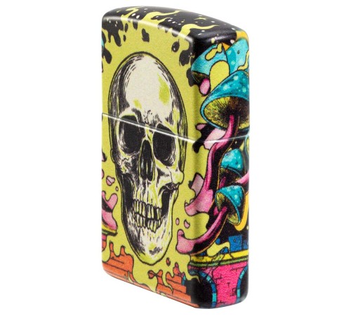 Зажигалка ZIPPO Skull Design с покрытием Glow In The Dark Green,латунь/сталь,разноцветная38x13x57 мм