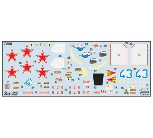 Сборная модель ZVEZDA Российский фронтовой бомбардировщик Су-32ФН, 1/72
