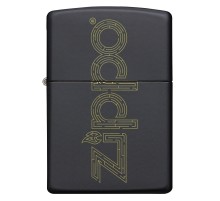 Зажигалка ZIPPO Zippo Design с покрытием Black Matte, латунь/сталь, чёрная, матовая, 38x13x57 мм
