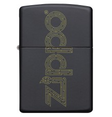 Зажигалка ZIPPO Zippo Design с покрытием Black Matte, латунь/сталь, чёрная, матовая, 38x13x57 мм