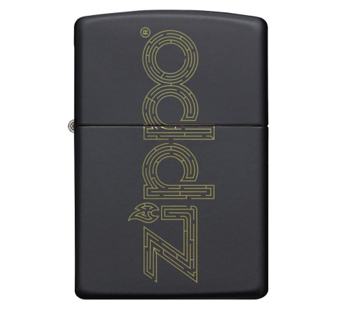 Зажигалка ZIPPO Zippo Design с покрытием Black Matte, латунь/сталь, чёрная, матовая, 38x13x57 мм