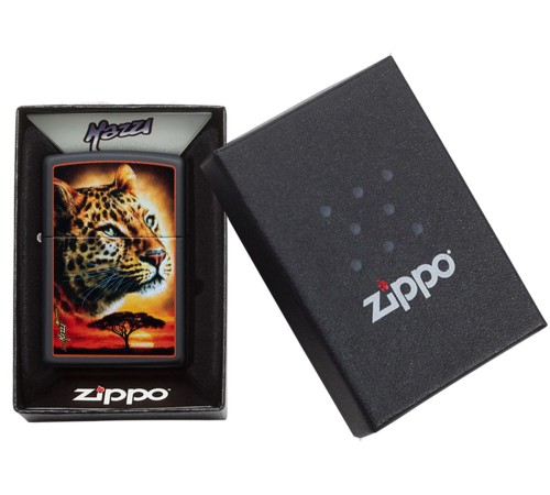 Зажигалка ZIPPO Mazzi® с покрытием Black Matte, латунь/сталь, чёрная, матовая, 38x13x57 мм