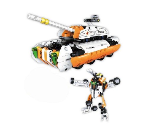 Конструктор CaDA Technic танк-трансформер 2 в 1, инерционный (294 деталей)