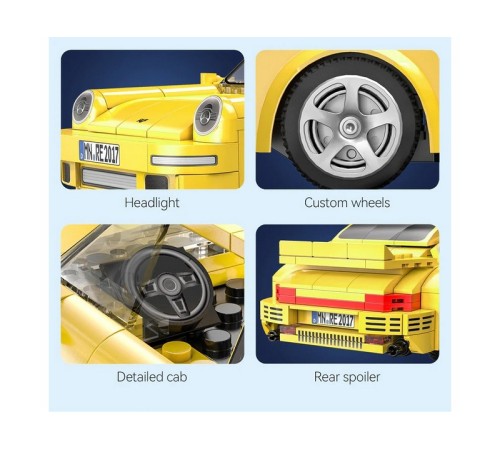 Радиоуправляемый конструктор CADA спортивный автомобиль RUF CTR 2017 Yellowbird 1/20 (222 детали)
