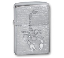 Зажигалка ZIPPO Scorpion, с покрытием Brushed Chrome, латунь/сталь, серебристая, 38x13x57 мм