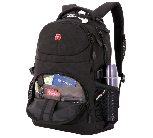 Рюкзак SWISSGEAR чёрный, полиэстер, 33х15х45 см, 22 л
