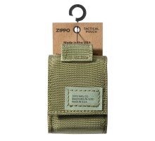 Чехол ZIPPO для широкой зажигалки,нейлон,с нейлоновым фиксатором на ремень, зеленый
