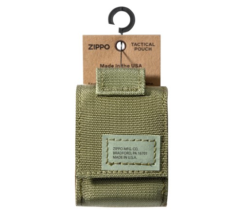 Чехол ZIPPO для широкой зажигалки,нейлон,с нейлоновым фиксатором на ремень, зеленый