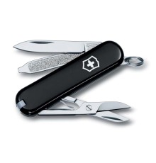 Нож-брелок VICTORINOX Classic SD, 58 мм, 7 функций, чёрный