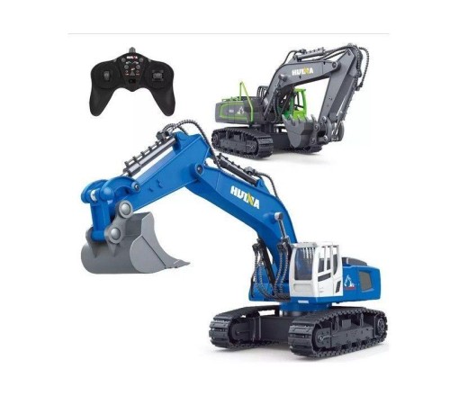 Радиоуправляемый экскаватор HUI NA TOYS, синий 2.4G 9CH 1/18 RTR