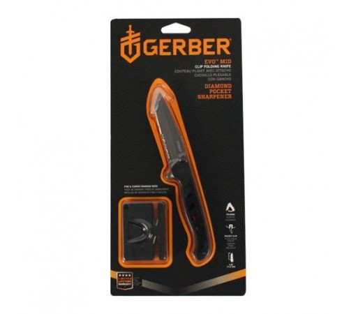 Набор Gerber Evo Mid & Pocket Sharpener (нож+точилка), 31-003132NDIP