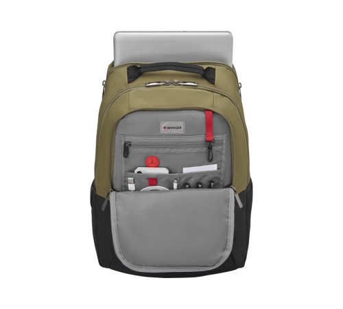 Рюкзак WENGER 16'', зеленый, полиэстер, 34 x 24 x 45 см, 24 л