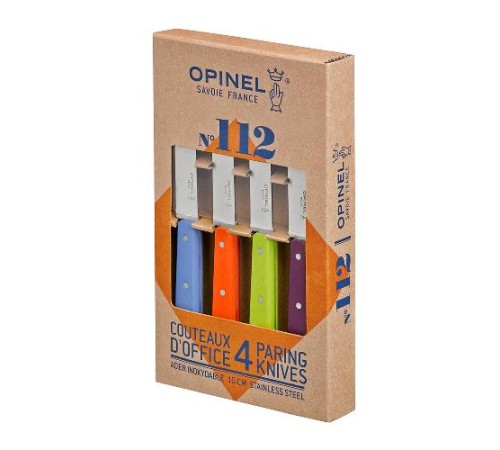 Набор ножей Opinel Set of 4 N°112 assorted sweet pop colours, нержавеющая сталь, (4 шт./уп.) 001381