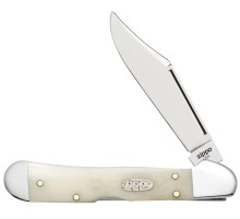 Нож перочинный ZIPPO Smooth Natural Bone Mini Copperlock, 92 мм, цвет слоновой кости + ЗАЖИГАЛКА 207