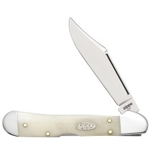 Нож перочинный ZIPPO Smooth Natural Bone Mini Copperlock, 92 мм, цвет слоновой кости + ЗАЖИГАЛКА 207