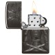 Зажигалка ZIPPO Knight  Fight с покрытием High Polish Black, латунь/сталь, чёрная, 38x13x57 мм