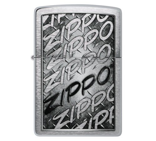 Зажигалка ZIPPO с покрытием Brushed Chrome, латунь/сталь, серебристая, 38x13x57 мм