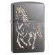 Зажигалка ZIPPO Classic с покрытием Black Ice ®, латунь/сталь, чёрная, глянцевая, 36x12x56 мм