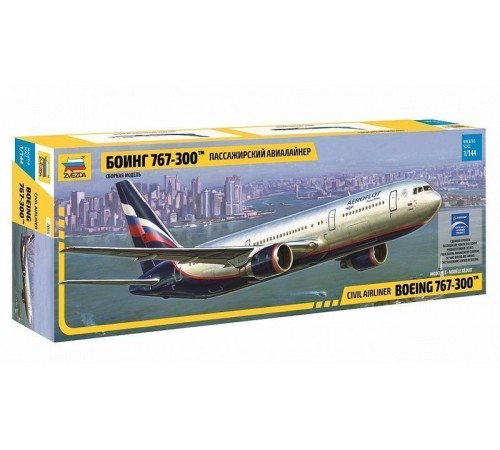 Сборная модель ZVEZDA Пассажирский авиалайнер Боинг 767-300, 1/144
