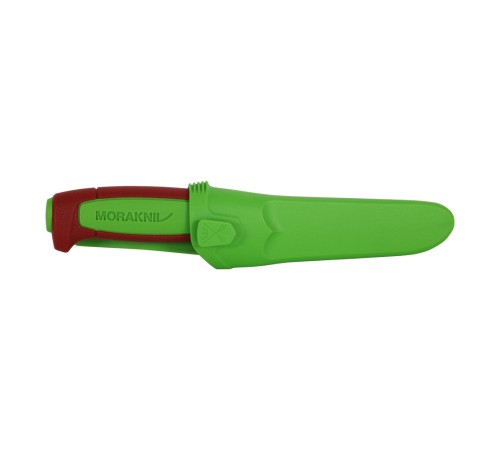 Нож Morakniv Basic 511 лимитированный 2024 углеродистая сталь, пласт. ручка (терракотовая) зеленая вставка, 14281