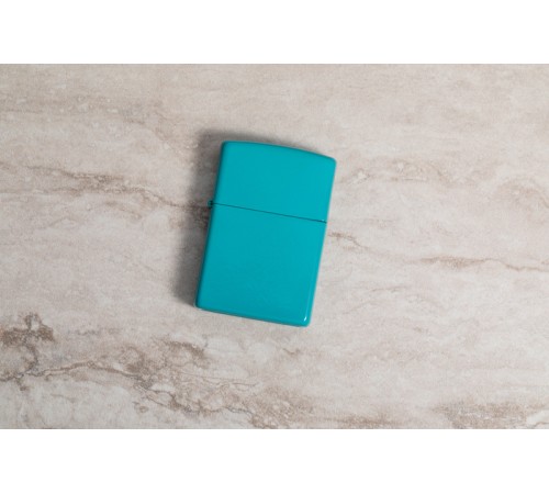 Зажигалка ZIPPO Classic с покрытием Flat Turquoise, латунь/сталь, бирюзовая, матовая, 38x13x57 мм