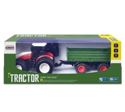 Р/У фермерский трактор Korody с прицепом, двойные колеса 1/24 2.4G 6CH RTR