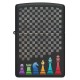 Зажигалка ZIPPO Chess Pieces с покрытием Black Matte, латунь/сталь, черная 38x13x57 мм