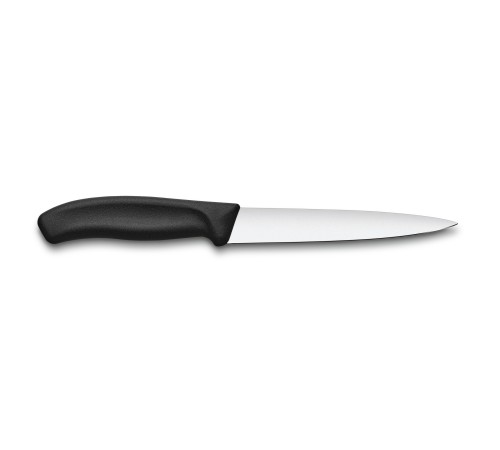 Нож филейный VICTORINOX SwissClassic с гибким прямым лезвием 16 см, чёрный