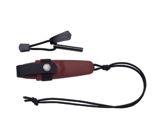 Нож Morakniv Eldris, нержавеющая сталь, цвет красный, ножны, шнурок, огниво, 13524