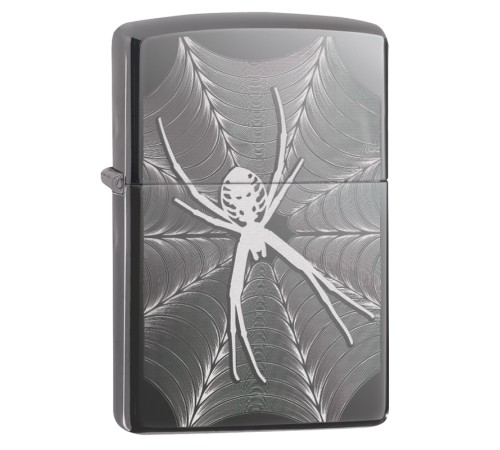Зажигалка ZIPPO Classic с покрытием Black Ice®, латунь/сталь, чёрная, глянцевая, 38x13x57 мм