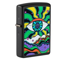Зажигалка ZIPPO Black Light Eye с покрытием Black Matte, латунь/сталь, чёрная, матовая, 38x13x57 мм