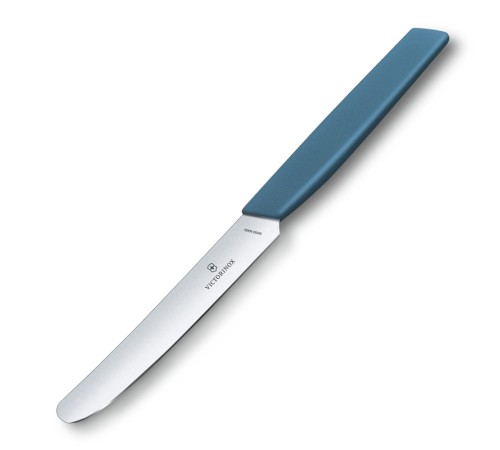 Нож столовый VICTORINOX Swiss Modern, лезвие 11 см с прямой кромкой, васильково-синий