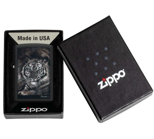 Зажигалка ZIPPO Spazuk Design с покрытием Black Matte, латунь/сталь, чёрная, матовая, 38x13x57 мм