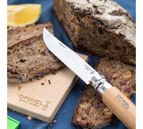 Нож Opinel №12, нержавеющая сталь, рукоять из бука, серрейторная заточка, 002441
