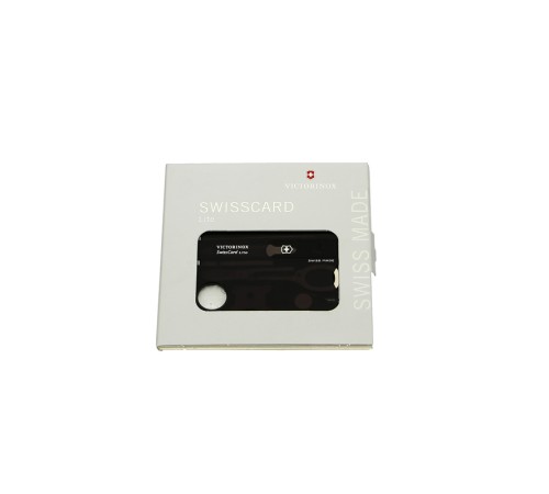Швейцарская карточка VICTORINOX SwissCard Lite, 13 функций, полупрозрачная чёрная