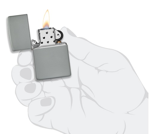 Зажигалка ZIPPO Classic с покрытием Flat Grey, латунь/сталь, серая, матовая, 38x13x57 мм