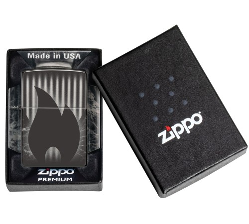 Зажигалка ZIPPO Classic с покрытием High Polish Black, латунь/сталь, черная, глянцевая, 38x13x57 мм