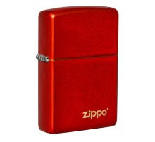 Зажигалка ZIPPO Classic с покрытием Metallic Red, латунь/сталь, красная, матовая, 38x13x57 мм
